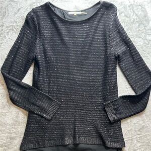 S/i/o/n/i Black Long Sleeve Knit Top